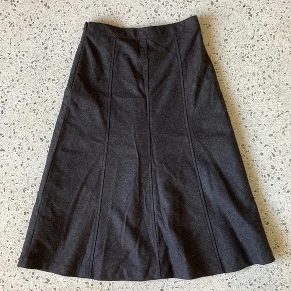 GAP Vintage Wool Blend Grey A Line Midi Skirt Size 0 - Picture 4 of 5